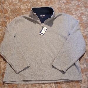 IZOD Men's Heather Gray Zip-Up Sweater Size 2xlarge